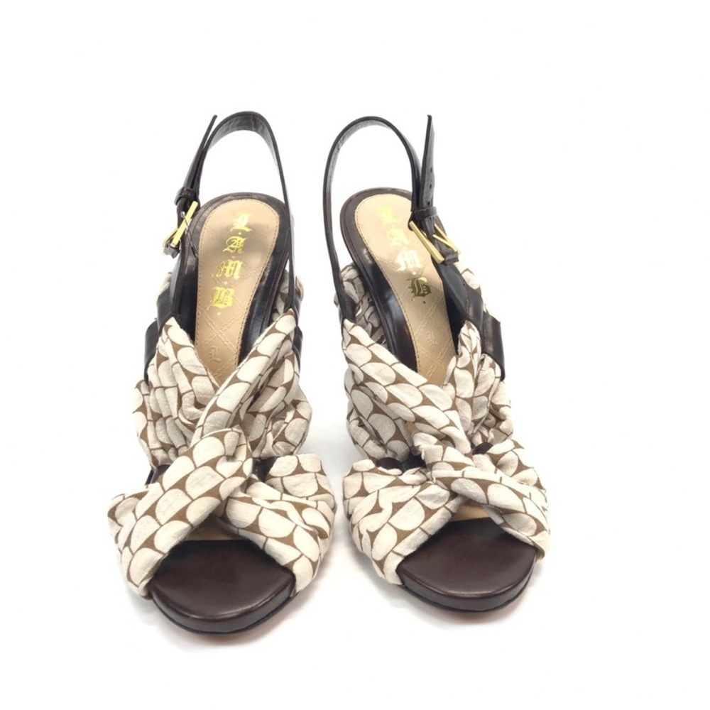 L.A.M.B. Tamika Strappy Fabric Sandals